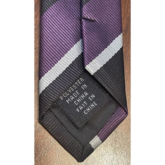 Aldo Purple Black Gray 100% Polyester Men’s Neck Tie Made In China - Picture 7 of 9